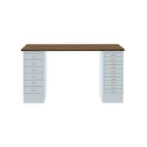 BISLEY MultiDesk BxTxH 1400x600x740 mm, nussbaum/lichtgrau, MD14610NW645