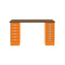 BISLEY MultiDesk BxTxH 1400x600x740 mm, nussbaum/orange, MD14610NW603