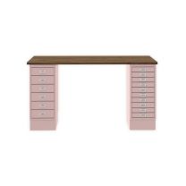 BISLEY MultiDesk BxTxH 1400x600x740 mm, nussbaum/pastellpink, MD14610NW620