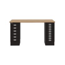 BISLEY MultiDesk BxTxH 1400x600x740 mm, natürliche Eiche/schwarz, MD14610018633