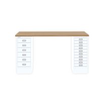 BISLEY MultiDesk BxTxH 1400x600x740 mm, natürliche Eiche/verkehrsweiß, MD14610018696