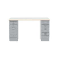 BISLEY MultiDesk BxTxH 1400x600x740 mm, plywood/silber, MD14810PW355