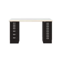 BISLEY MultiDesk BxTxH 1400x600x740 mm, plywood/schwarz, MD14810PW633