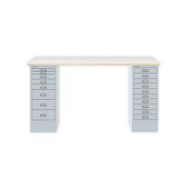 BISLEY MultiDesk BxTxH 1400x600x740 mm, plywood/lichtgrau, MD14810PW645