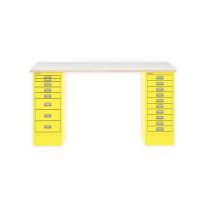 BISLEY MultiDesk BxTxH 1400x600x740 mm, plywood/zinkgelb, MD14810PW641