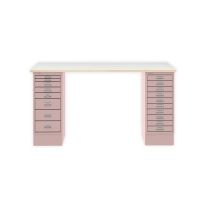 BISLEY MultiDesk BxTxH 1400x600x740 mm, plywood/pastellpink, MD14810PW620