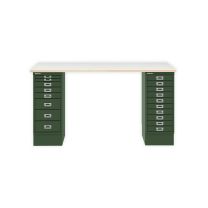BISLEY MultiDesk BxTxH 1400x600x740 mm, plywood/olivgrün, MD14810PW623