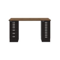BISLEY MultiDesk BxTxH 1400x600x740 mm, nussbaum/schwarz, MD14810NW633
