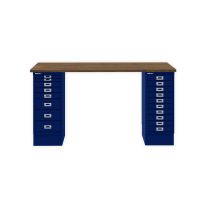 BISLEY MultiDesk BxTxH 1400x600x740 mm, nussbaum/oxfordblau, MD14810NW639
