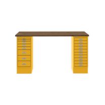 BISLEY MultiDesk BxTxH 1400x600x740 mm, nussbaum/sunflower, MD14810NW642