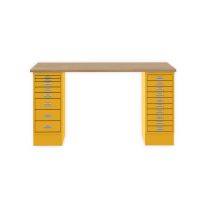 BISLEY MultiDesk BxTxH 1400x600x740 mm, natürliche Eiche/sunflower, MD14810018642