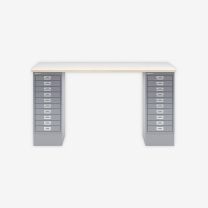 BISLEY MultiDesk BxTxH 1400x600x740 mm, plywood/silber, MD1410PW355