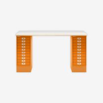 BISLEY MultiDesk BxTxH 1400x600x740 mm, plywood/orange, MD1410PW603