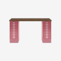 BISLEY MultiDesk BxTxH 1400x600x740 mm, nussbaum/pink, MD1410NW601