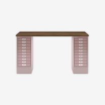 BISLEY MultiDesk BxTxH 1400x600x740 mm, nussbaum/pastellpink, MD1410NW620