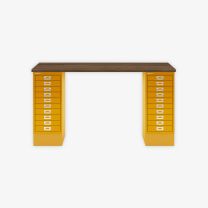 BISLEY MultiDesk BxTxH 1400x600x740 mm, nussbaum/sunflower, MD1410NW642