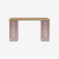 BISLEY MultiDesk BxTxH 1400x600x740 mm, natürliche Eiche/pastellpink, MD1410018620