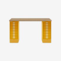 BISLEY MultiDesk BxTxH 1400x600x740 mm, natürliche Eiche/sunflower, MD1410018642