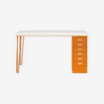 BISLEY MultiDesk BxTxH 1400x600x740 mm, plywood/orange, MD146HPW603