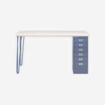 BISLEY MultiDesk BxTxH 1400x600x740 mm, plywood/blau, MD146HPW605