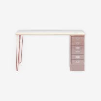 BISLEY MultiDesk BxTxH 1400x600x740 mm, plywood/pastellpink, MD146HPW620