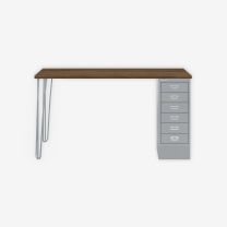 BISLEY MultiDesk BxTxH 1400x600x740 mm, nussbaum/silber, MD146HNW355