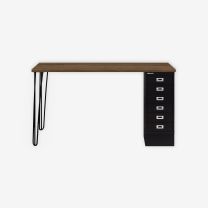 BISLEY MultiDesk BxTxH 1400x600x740 mm, nussbaum/schwarz, MD146HNW633
