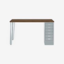 BISLEY MultiDesk BxTxH 1400x600x740 mm, nussbaum/lichtgrau, MD146HNW645
