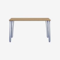 BISLEY MultiDesk BxTxH 1400x600x740 mm, natürliche Eiche/blau, MD14H018605