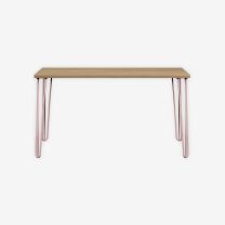 BISLEY MultiDesk BxTxH 1400x600x740 mm, natürliche Eiche/pastellpink, MD14H018620