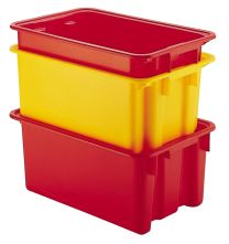 Drehstapelbehälter, PP, Boden + Wände geschlossen, Volumen 65 l, LxBxH 600x400x350 mm, Farbe grün, VE 5 Stück