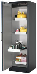 Gefahrstoffschrank, BxTxH 599x615x1953 mm, 4 Auszugswannen, inkl. TSA, AGT, RAL 7016/5010