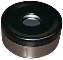 Tischascher, Durchm.xH mm 150x70 mm, Vol. 1 Liter, Behälter neusilber, Deckel RAL 9005 schwarz