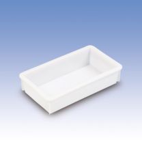 Eckiger Behälter, PE, LxBxH außen/innen 580x360x100/525x310x95 mm, Volumen 15 Liter, Farbe natur, VE 2 Stück