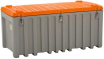 Cemo Materialbox, Polyethylen, grau/orange, Volumen 750 l, BxTxH 1700x840x800 mm, Gewicht 42 kg, ohne Seitentür, 10335