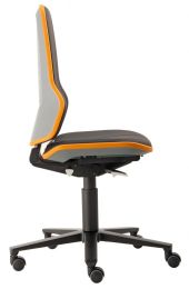 Arbeitsdrehstuhl Neon - Permanentkontakt - mit Rollen - Flexband grau/ orange - Basisstuhl ohne Polster - Sitzhöhe 450-620 mm - DIN 68 877