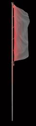 LED-RGB Fahnenlichtmast mit innenliegender Hißvorrichtung, inkl. Bodenkipphalterung D. 100 mm, Höhe über Flur 10 m