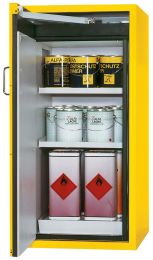 Gefahrstoffschrank, BxTxH 596x616x1298 mm, 2 Fachböden, 1 Auffangwanne mit Lochblecheinsatz, FWF 90, RAL 1004