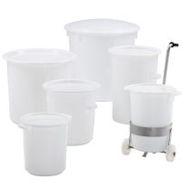 Kunststoff-Tonne, HDPE, natur-weiß, Volumen 40 l, Gewicht 1,7 kg, Durchm.xHöhe 420x445 mm