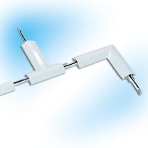 Kabelbrücke aus Aluminium, LxBxH 250/250x80x20 mm, Winkel, mit Doppelklebeband, Farbe schwarz