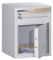 Einwurftresor, Sicherheitsstufe A + S1, BxTxH 460x460x800 mm, Volumen 78 l, RAL 7035 lichtgrau