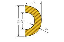 Rohrschutz - gelb/schwarz - Bogen - 40 mm / 85 mm