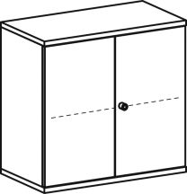 Büro-Flügeltürenschrank, BxTxH 800x425x768 mm, 2 OH, 1 Boden, Schloss, ahorn