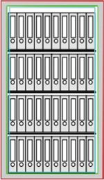 Dokumentenschrank, Sicherheitsstufe Kl. I, S60P, BxTxH 886x445x1550 mm, Volumen 340 l, 3 Böden, Kapazität 40 Ordner, RAL 7035 lichtgrau