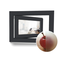 EcoLine Kunststofffenster Kellerfenster 3-fach Verglasung Satinato - innen weiß, außen anthrazit - 60 mm Profil