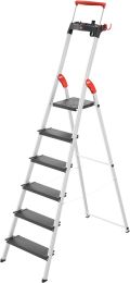 Hailo L100 TopLine, Alu-Sicherheits-Stehleiter, 6 Stufen