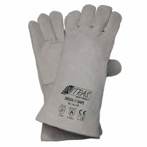 NITRAS SAFE, 5-Finger-Schweißerhandschuhe (amerikanischer Sicherheitsschweißer), Spaltleder, grau, EN 388, EN 12477 - Gr. 11 - 12 Paar