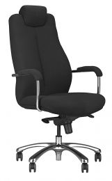 Bürodrehstuhl/Chefsessel - Sitz BxTxH 540x510x460-550 mm - Traglast 150 kg - feste Kopfstütze - Stoffbezug 24 Std. - schwarz / blau / bordeaux