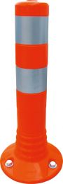 Flexipfosten, orange/silber m. 2 retroreflektierenden Streifen, Polyurethan H. 450 mm, Durchm. 80 mm, ohne Befestigungsmaterial