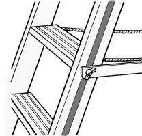 Leichtmetallbau Strebenset starr - (2 Stück) aushängbar - für ein - und beidseitge Leitern